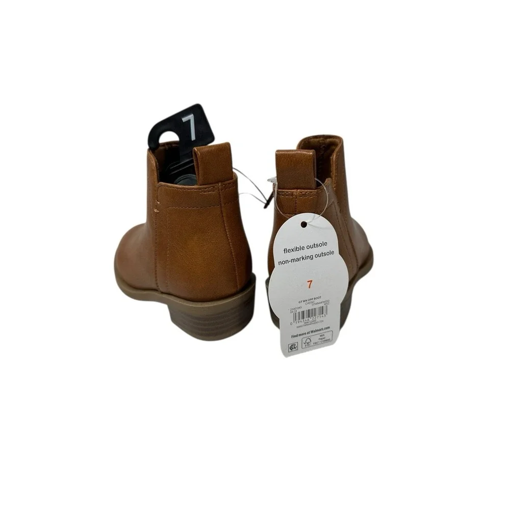 wonder nation‎ toddler girls ankle boots brown zips up the side size 7